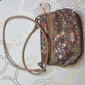 saks roots crossbody purse